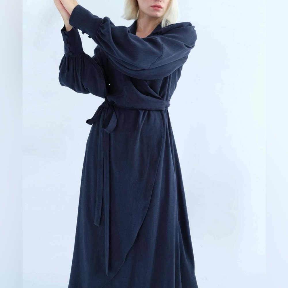 New Ohsevendays Riley Wrap Midi Dress Medium — image 3 of 8